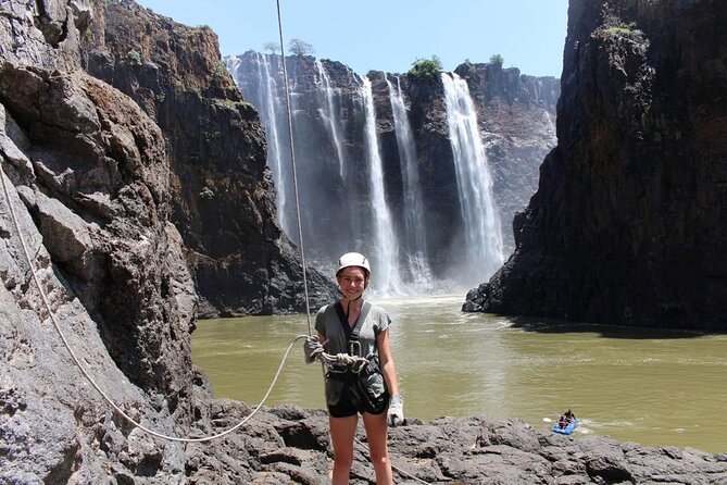 Abseiling at Victoria Falls - Rappelling 110 meters into the gorge