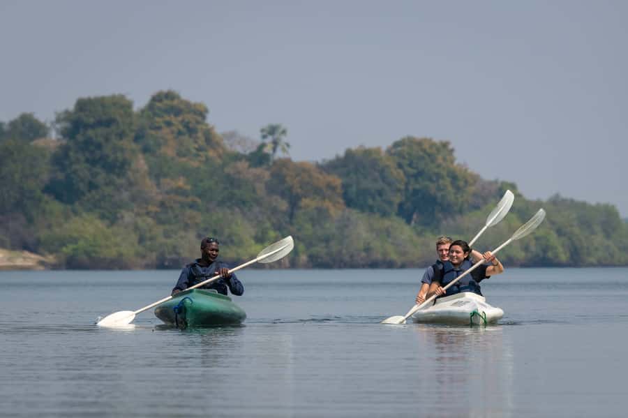 From Livingstone: Full or Half Day Canoe Safari - Paddling the Zambezi above Victoria Falls