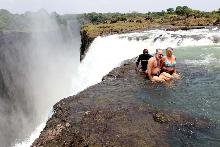 From Victoria Falls: Livingstone Island Tour & Devils Pool - Rainbow Falls, Horseshoe, and the Main Falls view