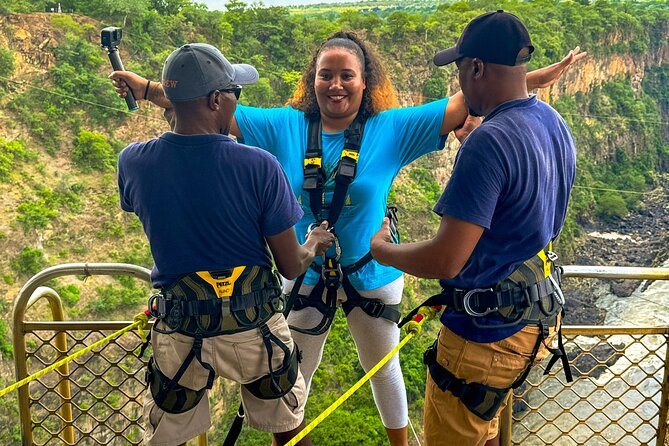 Shearwater Bungee Jump Victoria Falls Bridge - Four seconds of freefall, then the cord takes over