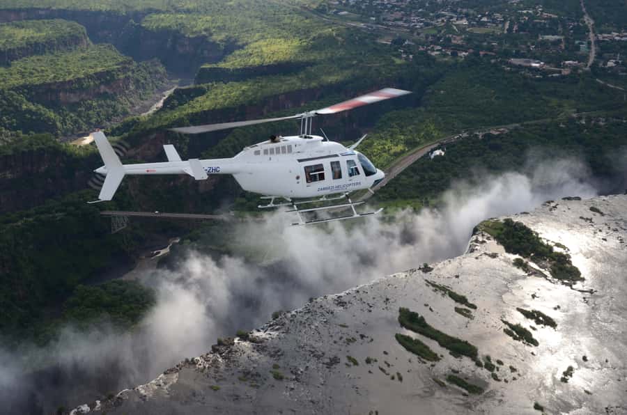 Victoria Falls:Explore the Zambezi Helicopter Experience - The return over Victoria Falls resort town