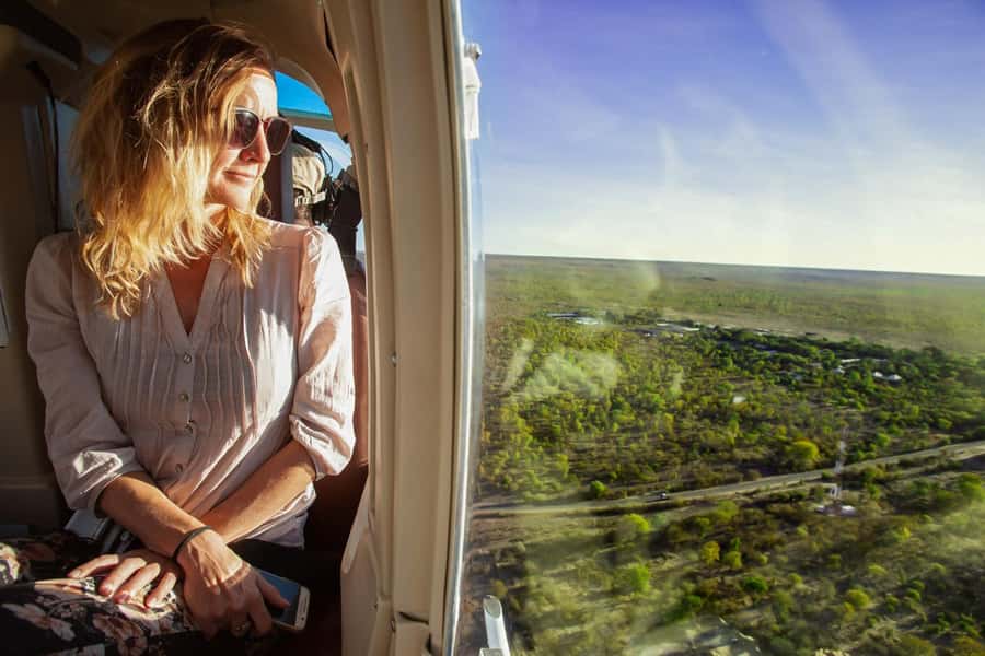 Victoria Falls: Flight of Angels Helicopter Experience - The Zambezi River and national park below