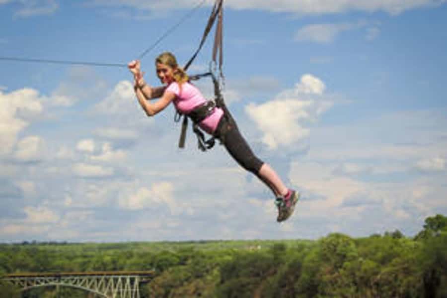 Victoria Falls: Flying Fox Experience with Transfers - Flying horizontally above Batoka Gorge