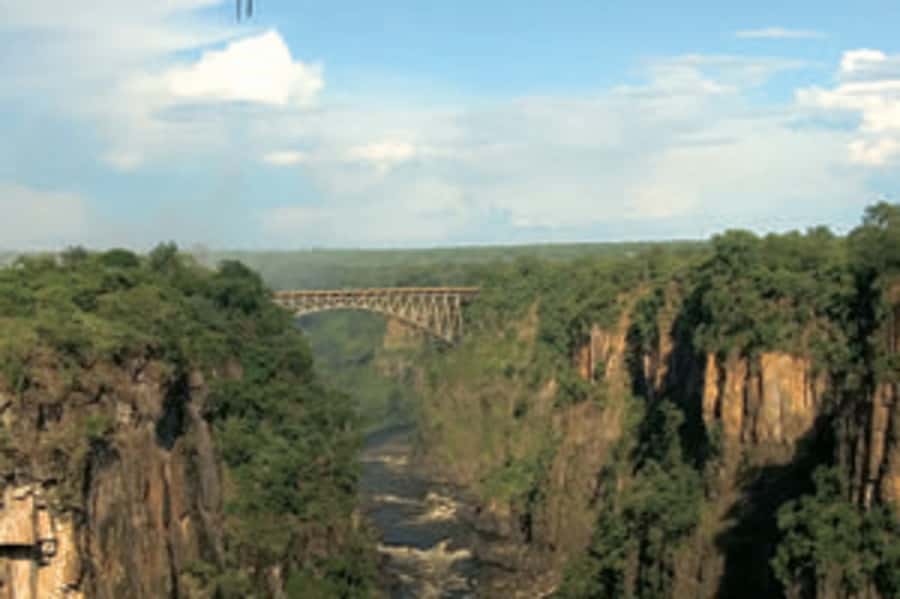 Victoria Falls: Flying Fox Experience with Transfers - From the wooden platform to the Superman position