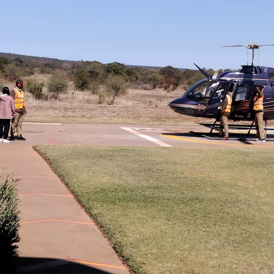 Victoria Falls: Helicopter Flight Aerial View of The Falls - Batoka Gorge and the river below