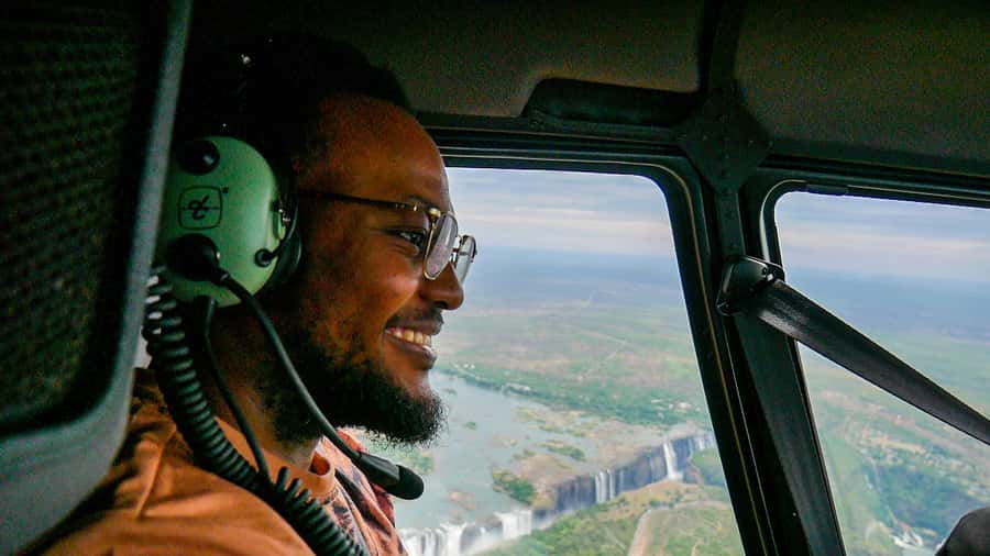 Victoria Falls: Helicopter Tour with Hotel Pickup - Batoka Gorge from a low, wide angle